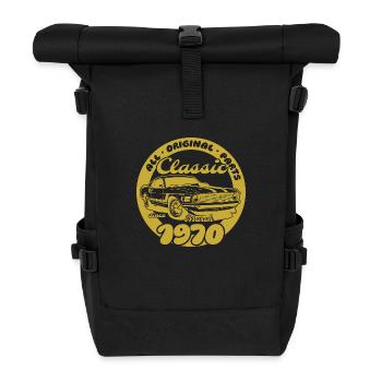 55. Geburtstag - Klassiker Musclecar 03/1970 - Rolltop Rucksack - Schwarz - Vorne