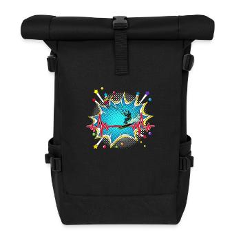 Climbing Pop Art Comic Retro Herzschlag - Rolltop Rucksack - Schwarz - Vorne