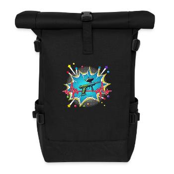 Bowling Pop Art Comic Retro Herzschlag - Rolltop Rucksack - Schwarz - Vorne
