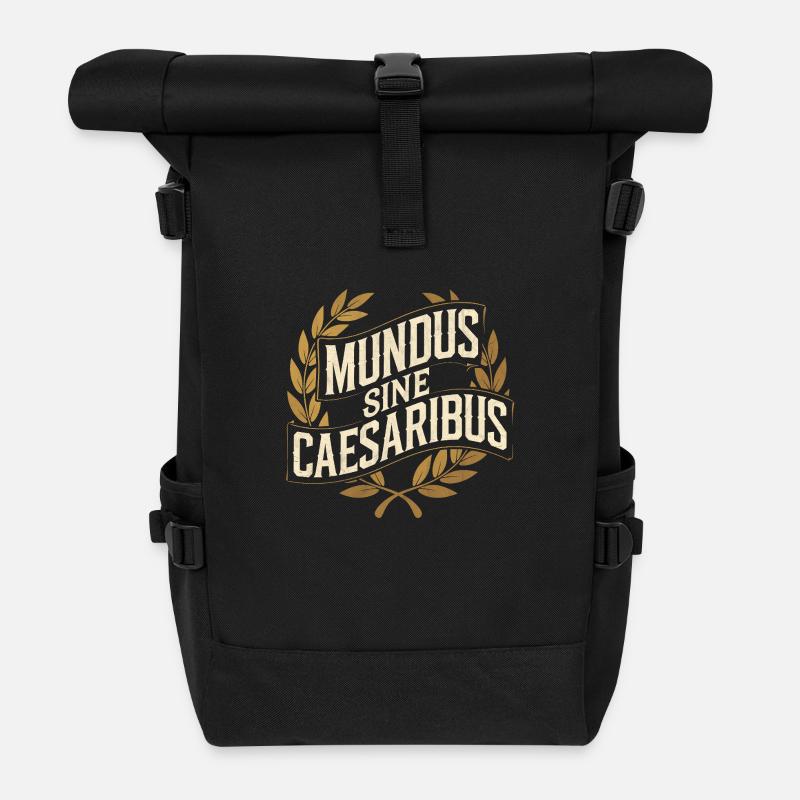 Mundus Sine Caesaribus Zitat Latein - Rolltop Rucksack - Schwarz