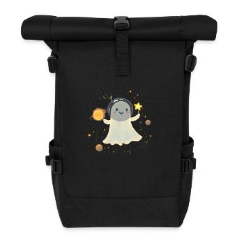 Geist Astronaut Kostüm für Halloween Weltraum - Rolltop Rucksack - Schwarz - Vorne
