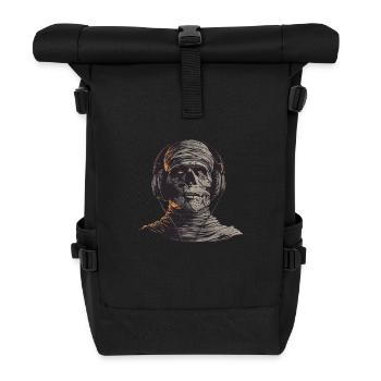 Momie avec des écouteurs - Sac à dos roll top - noir - Devant