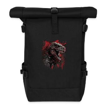 Wütender T-Rex Dino - Rolltop Rucksack - Schwarz - Vorne