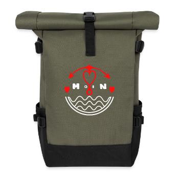 Moin | Bienvenue Côte nord de l’Allemagne - Sac à dos roll top - olive/noir - Devant