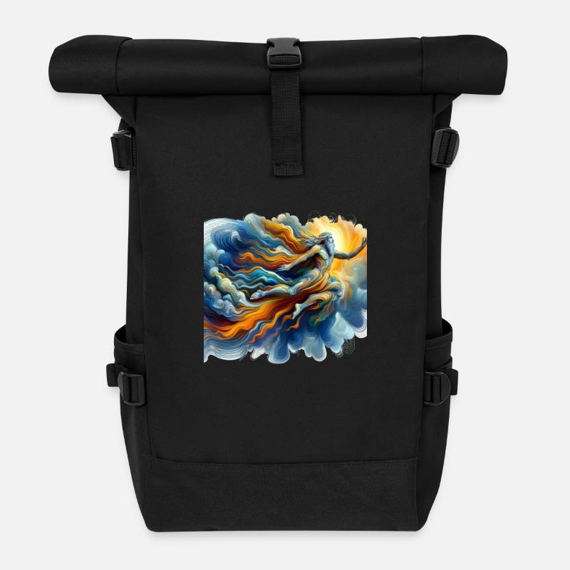 Divine Man - Roll Top Backpack - black