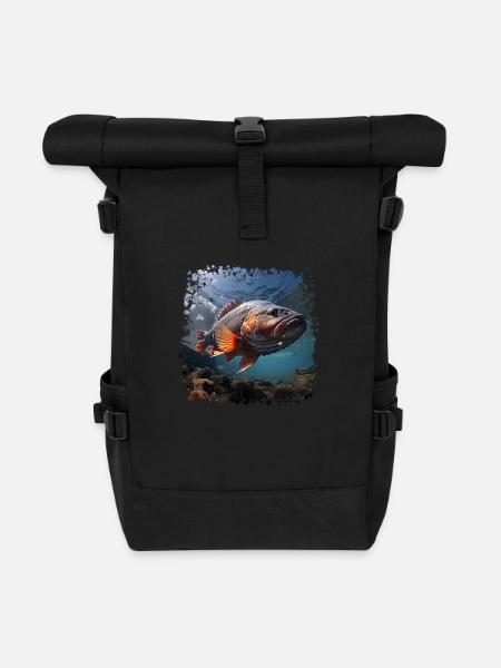 Ein kapitaler Barsch - Rolltop Rucksack - Schwarz
