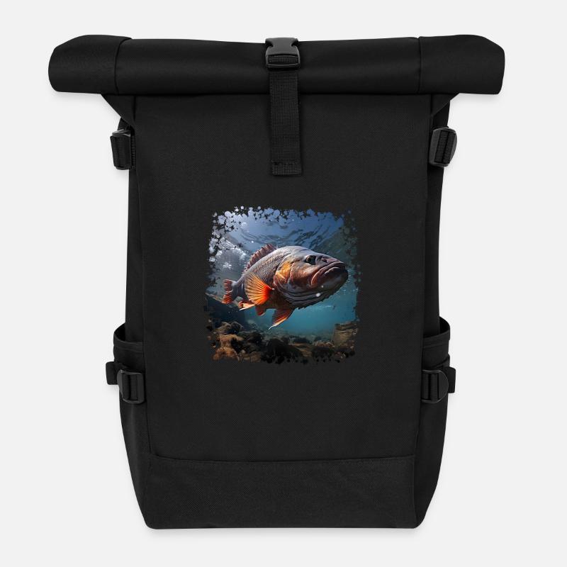 Ein kapitaler Barsch - Rolltop Rucksack - Schwarz