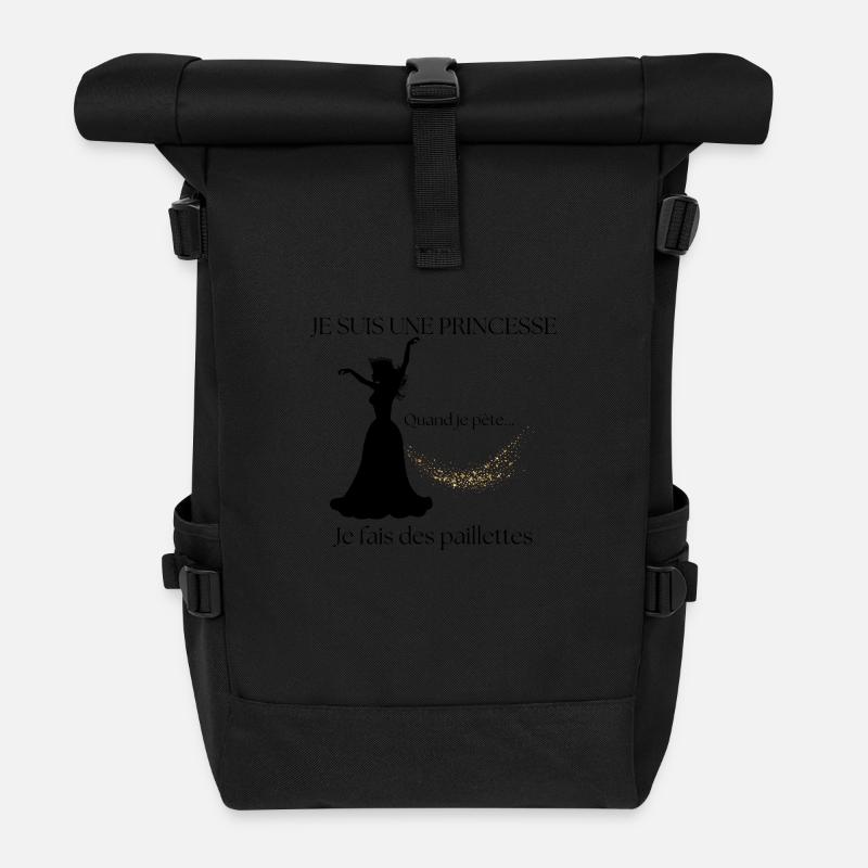 Quand je pète, je fais des paillettes - Sac à dos roll top - noir