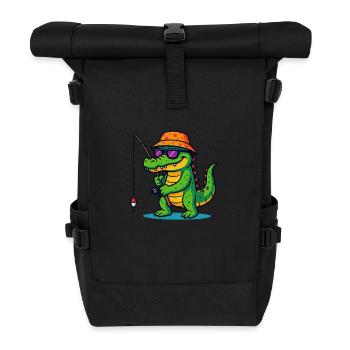 Pêche au crocodile - Sac à dos roll top - noir - Devant