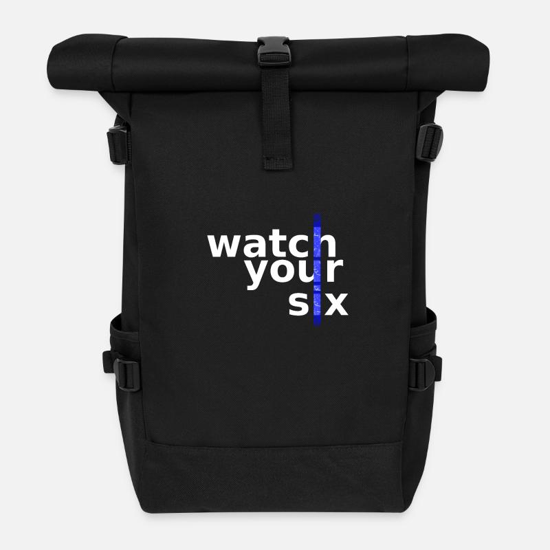 watch your six - Rolltop Rucksack - Schwarz