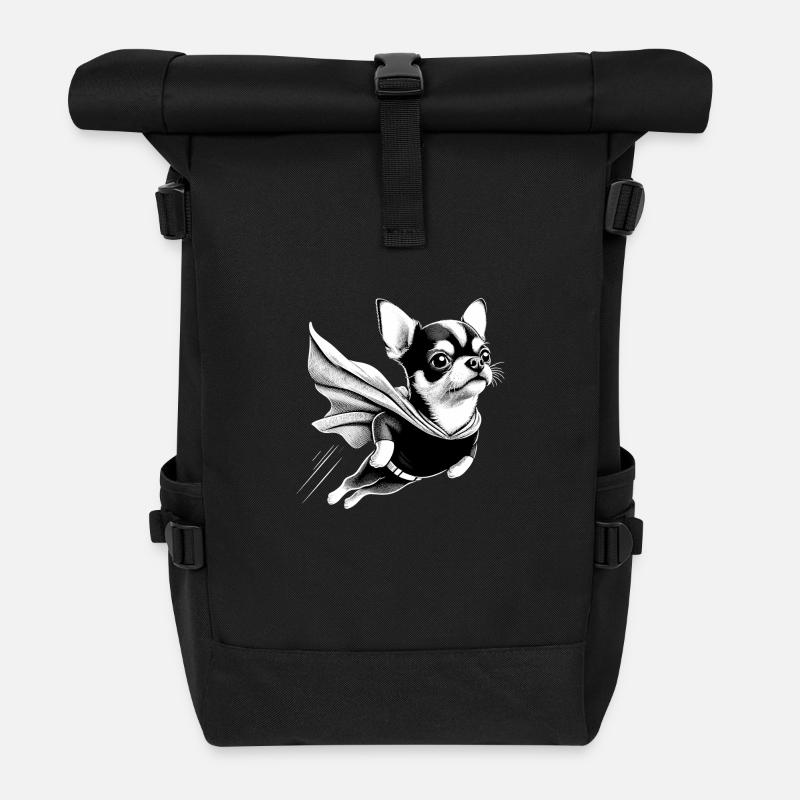 Super Hund Chihuahua Chi Chis Geschenk - Rolltop Rucksack - Schwarz