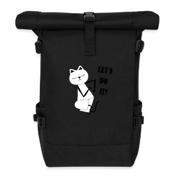 Nekochan Antonio: Let's do it ! - Roll Top Backpack - black - Front