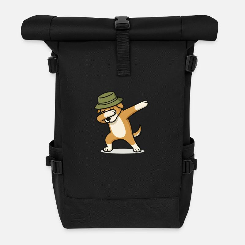hund dabbing - Rolltop Rucksack - Schwarz