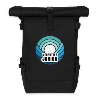 Verputzer Junior Nachfolger Sohn Kind Junge - Rolltop Rucksack - Schwarz - Vorne