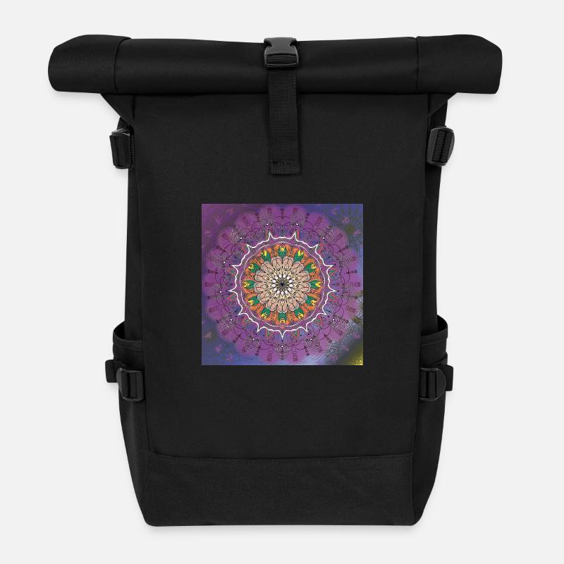 Mandala - Rolltop Rucksack - Schwarz
