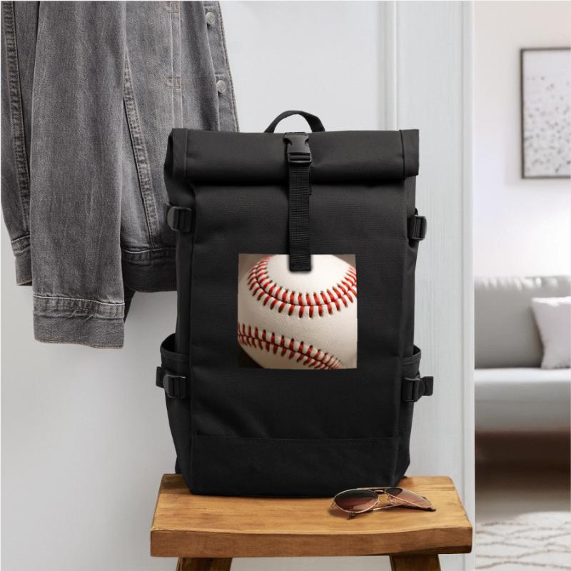 Baseball Roll Top Backpack