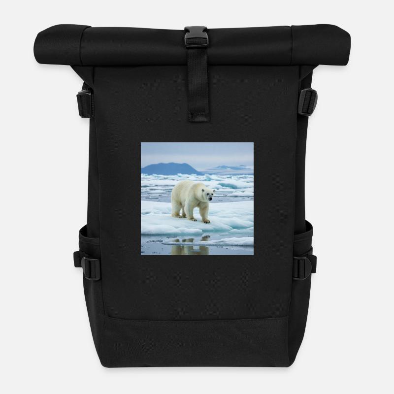 L’ours polaire à la maison - Sac à dos roll top - noir