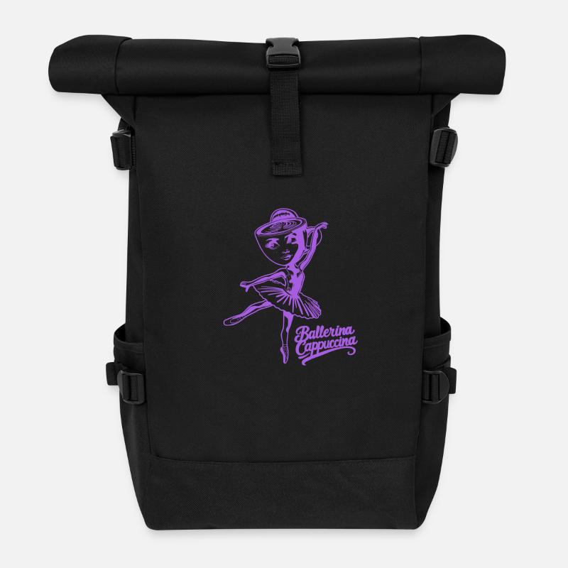 Ballerina Cappuccina - Lila - Rolltop Rucksack - Schwarz