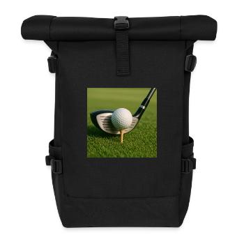 Sports - Golf, club and ball - Roll Top Backpack - black - Front