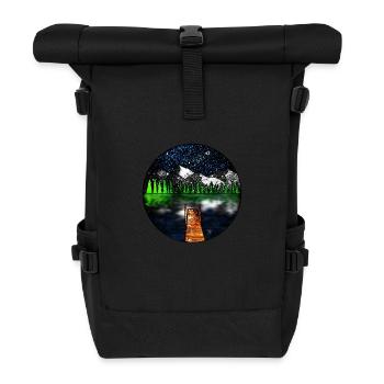 Cosmic Lake Scene - Roll Top Backpack - black - Front