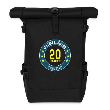 Schuster Jubiläum 20 Jahre 20 jähriges Jubi - Rolltop Rucksack - Schwarz - Vorne