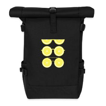 Lemon lenses (yellow) - Roll Top Backpack - black - Front