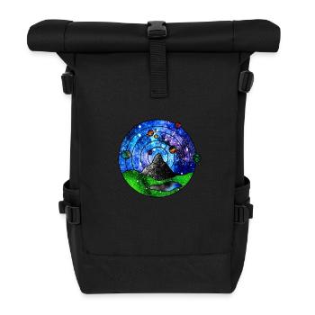 Kosmische Szenerie - Rolltop Rucksack - Schwarz - Vorne