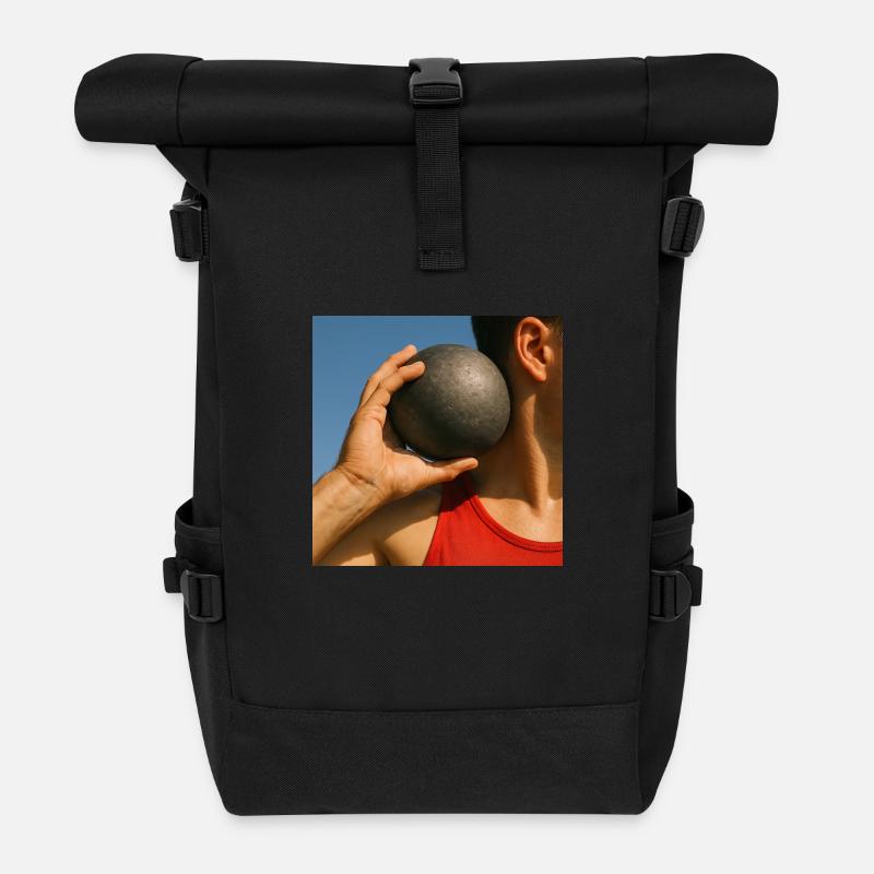 Sport - Shot put - Roll Top Backpack - black