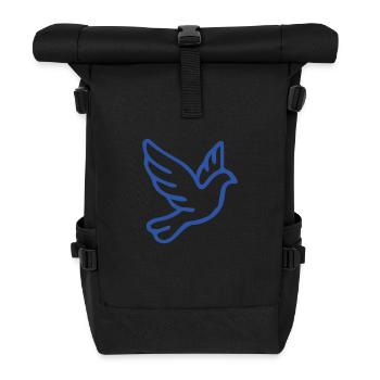 Friedenssymbol in eleganter Einlinien-Zeichnung - Rolltop Rucksack - Schwarz - Vorne