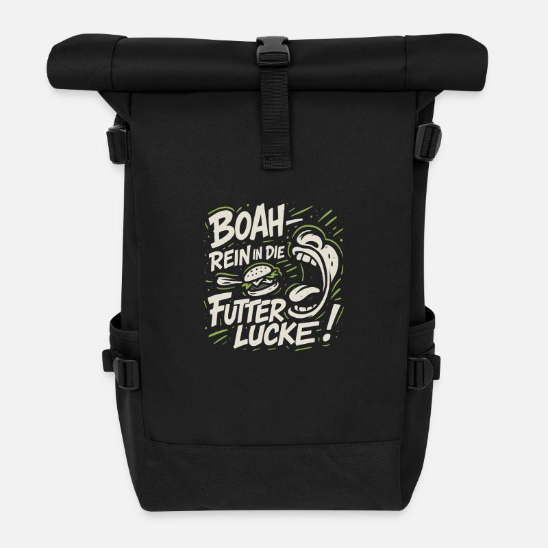 boah rein in die futterluke - Rolltop Rucksack - Schwarz