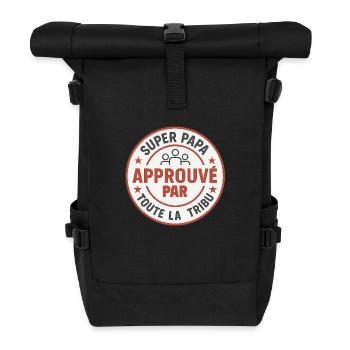Super Papa validé par la tribu fête des pères Noël - Sac à dos roll top - noir - Devant