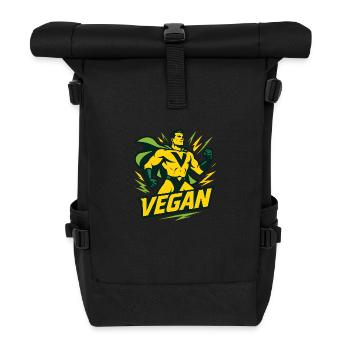 Végane, super-héros, pouvoir, environnement, bien-être animal - Sac à dos roll top - noir - Devant