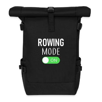 Rowing Mode On - Rudern - Ruderer - Ruderin - Rolltop Rucksack - Schwarz - Vorne