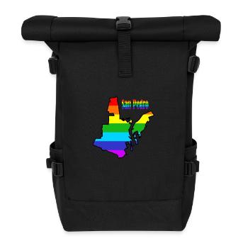 San Pedro, Regenbogen - Rolltop Rucksack - Schwarz - Vorne