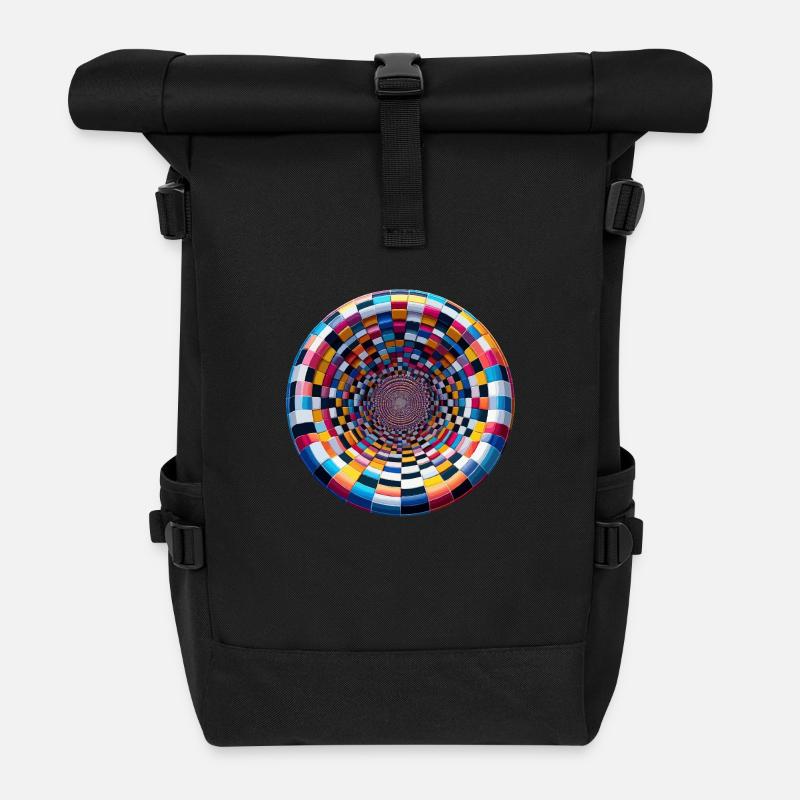 Cavity colored - Roll Top Backpack - black