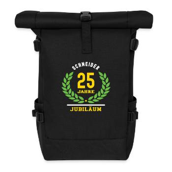 Schneider Jubiläum 25 Jahre 25 jähriges Jubilaeum - Rolltop Rucksack - Schwarz - Vorne