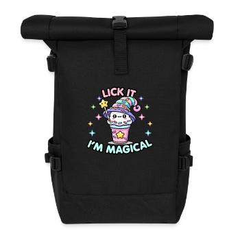 Lick It I’m Magical – Kawaii Milkshake Mage - Roll Top Backpack - black - Front