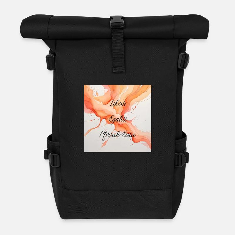 Liberté, Egalité, Pfirsicheistee - Rolltop Rucksack - Schwarz