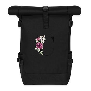 Dein Buchstabe C auf Personalisierte Kleidung - Rolltop Rucksack - Schwarz - Vorne