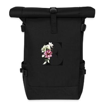 Dein Buchstabe E auf Personalisierte Kleidung - Rolltop Rucksack - Schwarz - Vorne