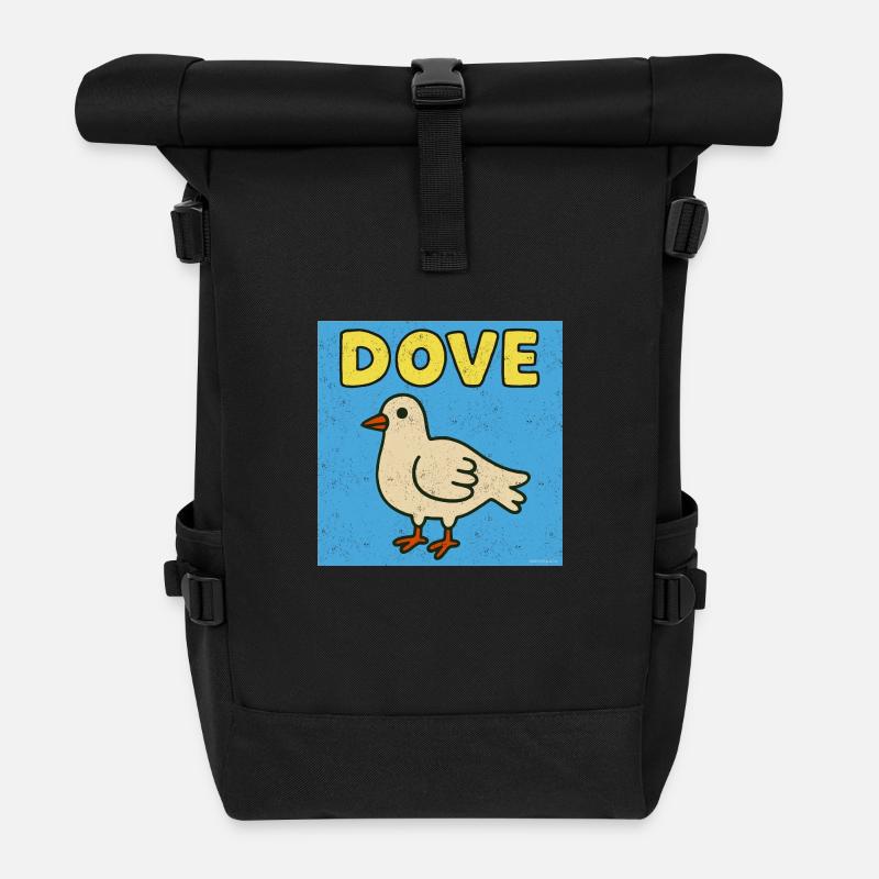 Dove - Frieden raus - Rolltop Rucksack - Schwarz