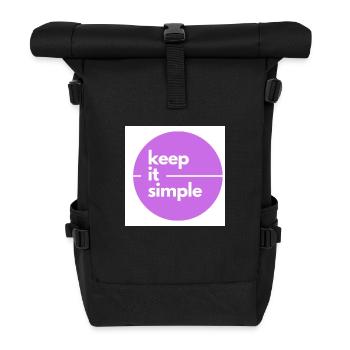 Halten Sie es einfach Design - Rolltop Rucksack - Schwarz - Vorne