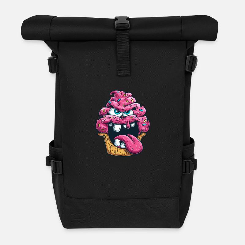 Durchgeknallter Cupcake. - Rolltop Rucksack - Schwarz