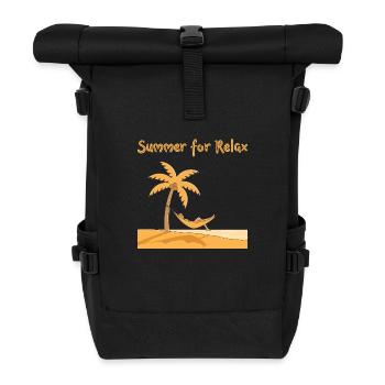 "Zen Palm – minimalistisches Design der inneren Ruhe - Rolltop Rucksack - Schwarz - Vorne