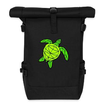 Water turtle lines strokes pattern nice cool - Roll Top Backpack - black - Front