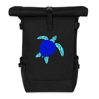 Water turtle lines strokes pattern nice cool - Roll Top Backpack - black - Front