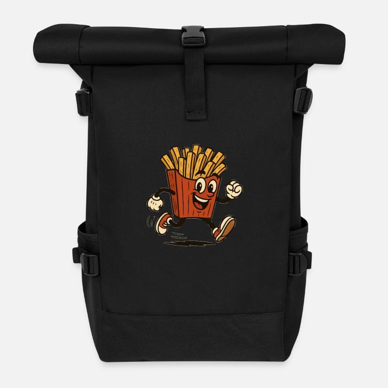 Pommes Bunt - Rolltop Rucksack - Schwarz