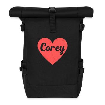 Corey Name Rotes Herz Liebe Fan Retro - Rolltop Rucksack - Schwarz - Vorne