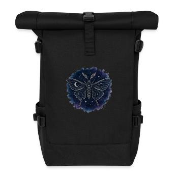 Mystic Luna Moth Cosmic Night - Roll Top Backpack - black - Front