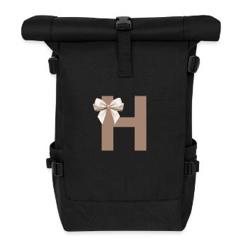 Buchstabe H Knoten - Rolltop Rucksack - Schwarz - Vorne